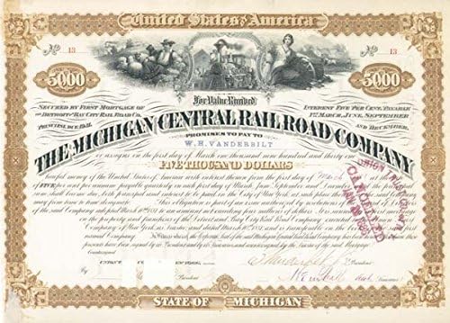 Cornelius Vanderbilt-Michigan Central Railroad-Bond