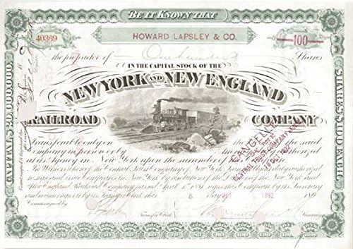 Njujorška i Nova Engleska željeznička tvrtka-potvrda o dionicama