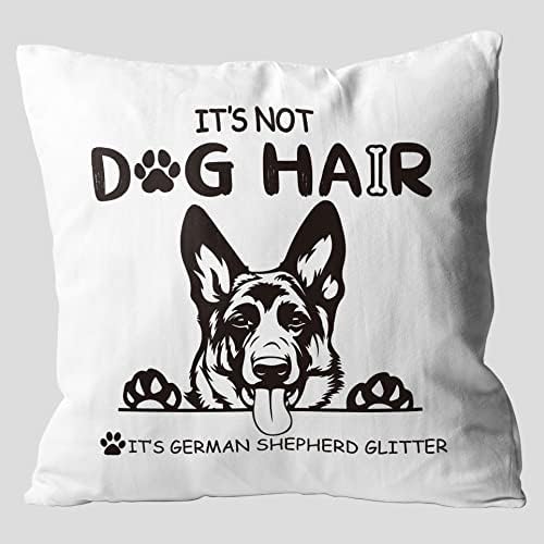 To nije pseća kosa, to je njemački ovčar, blještavicu jastuka, pokloni za ljubitelja pasa, 18 x 18 inčni ukrasni flanelni jastuk za