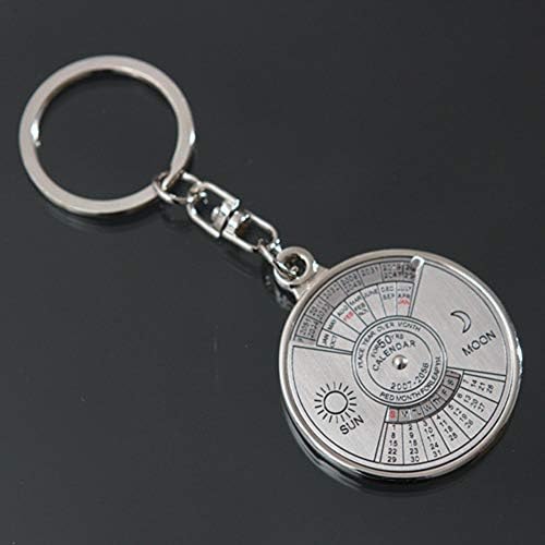 SJYDQ 50 godina kalendarski lanac ključa Mini Metal Ring Compass Keyring KeyFob Pješačenje Kampiranje na otvorenom Alat za sportski