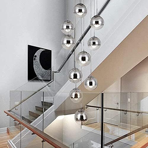 BIDESEN 10-svjetla kristalni stropni lusteri, moderni kišni kapi duga privjeska, vila kuglica spiralno ovjes staklene kuglice Stropne