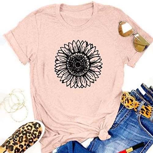 Vifucz košulje za tinejdžere djevojke smiješne slatke majice casual sumflower tiskana bluza havajske košulje za žene ljeto 2023