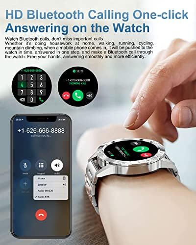Lige Smart Watch s Bluetooth glasovnim pozivima, 1,32 HD fitness tracker s glasovnim zvučnikom/otkucajem srca/monitorom za spavanje,