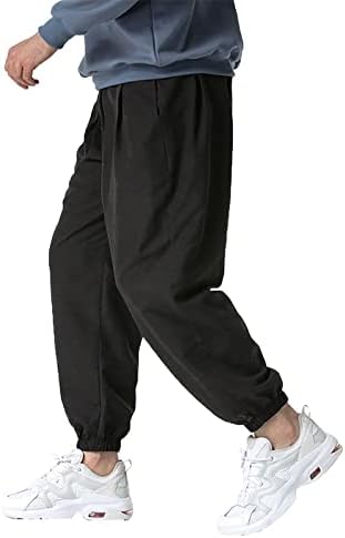 Muške jogger hlače elastični struk ležerna pamučna lanena hlače labave fit rastezanje laganog ljetnog strujanja trenirke
