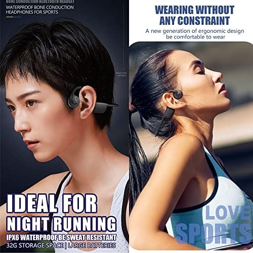 Ekudgel Slušalice za provodčicu kostiju Bluetooth bežično otvoreno uho slušalice s 32 GB MP3 otporne na znoj za trčanje