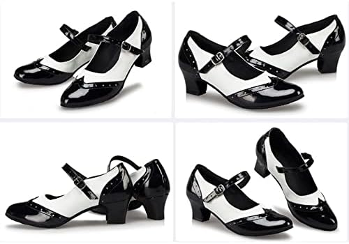 Cujux ženske proljetne jesenske plesne cipele za plesne cipele zatvoreni nožni prst latino plesne cipele za djevojke srednja potpetica