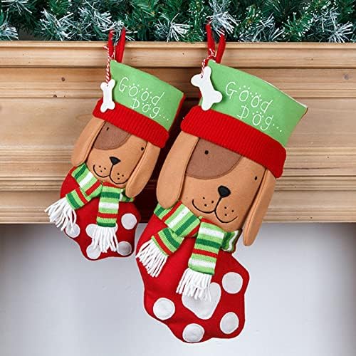 Kuglice za ukrašavanje božićnih čarapa Trbnica božićna čarapa i božićne viseće čarape za uređenje zabave i božićni crtić crveni set