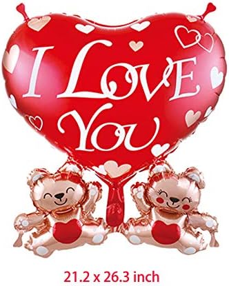 2pcs baloni za Valentinovo volim te srce medvjed folijski baloni za Valentinovo godišnjicu vjenčanja romantične tematske ukrase za
