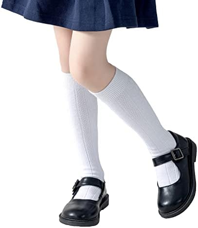 Marchare Girls koljeno visoke čarape Dječake Dječake školske uniforme besprijekorne kablovske pletene čarape čarape Bijela crna mornarica