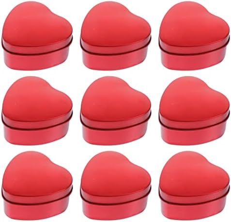 Doitool 12pcs metalne limenke u obliku crvenog srca s poklopcima s poklopcima Valentinove kutije za bombone Keksi Jar za svijeće limenke