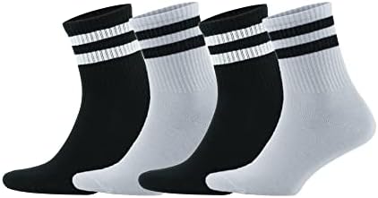 2 Uniseks 4 pakiranja crno-bijelih prugastih sportskih čarapa s mirisnim pamukom
