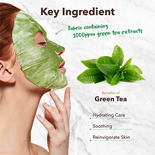 Maska za lice od zelenog čaja _ Njega kože - Maska za lice s mjehurićima za hidrataciju - bogati kolagen i botanički ekstrakti umiruju