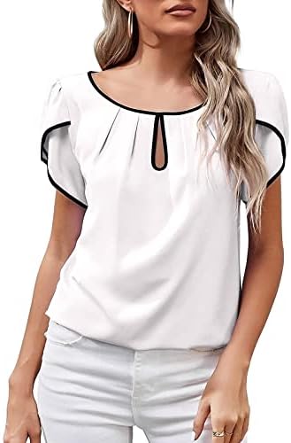 Žene jesen Summer Basic Bluza meka udobna odjeća 2023 odjeća s kratkim rukavima posada za vrat bluza majica za djevojčice 5h