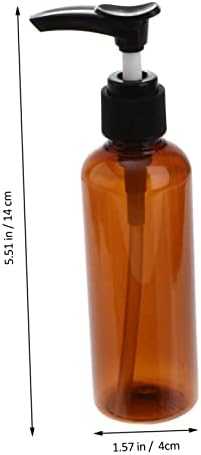 TENDYCOCO 4PCS Prazni prozirni šampon staklenke Countertop Essential Amber okrugli losioni Poslovni vrhni držači tuš Press Pritisnite