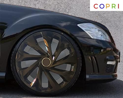 Set od pokrova od 4 kotača od 13 inča crne univerzalne hubcap odgovara većini automobila Snap-on