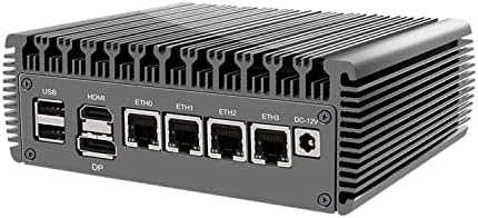 HUNSN Micro Firewall Uređaj, Mini-PC, VPN, PC-to-router, Intel N5105, RJ03a, AES-NI, 4 x Intel 2.5 GbE I226-V LAN, Type-C, TF, M. 2