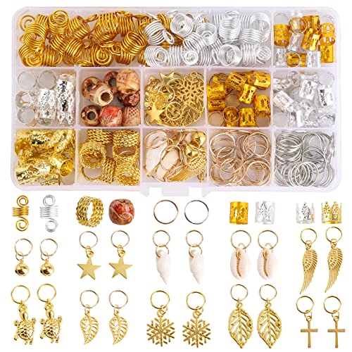 Tecbeauty 236 komadići nakit za kosu za žene pletenice prstenove Cuffs isječci aluminijske perle Dreadlock pribor-box Storage