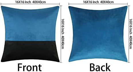 cygnus 16x16 inčni crni i plavi baršun za bacanje jastuka kućišta s patentnim zatvaračem super mekani jastuk za kauč kauč dekorativno