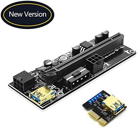 1X Horizontalna instalacija nove verzije 009S Plus PCI-E, sa adapterom za proširenje od 1x do 16x s plavim led bljeskalicom za майнера
