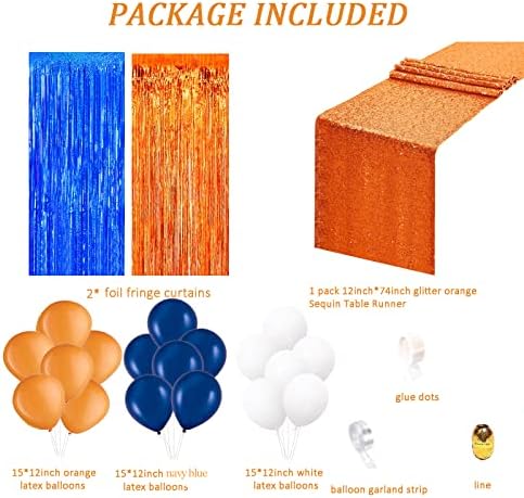Maturalni ukrasi 2023 mornarski narančasti ukrasi za zabave mornarski narančasti baloni / plavo-narančasti prostor rođendanski Ukrasi