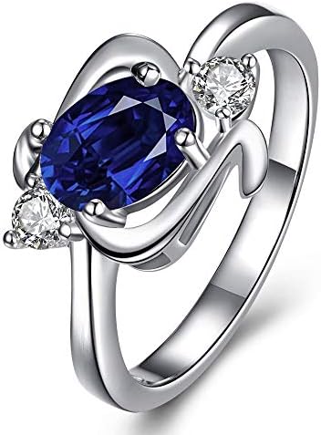 Ženski prsten od 925 srebra od srebra s plavim safirom kao vjenčani dar