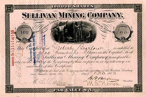 Sullivan Mining Co. - Potvrda o razmjeni