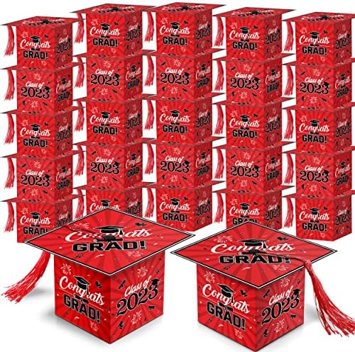 Poklon za maturu 36 kutija čokolade za maturu crvena i Crna klasa 2023 čestitke u obliku kape za maturu poklon kutija od slatke čokolade