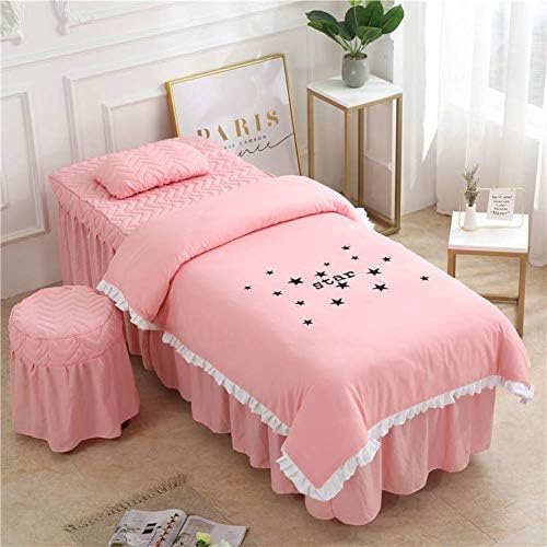 Zhuan-ov kozmetički krevet za masažu za kozmetički sloj Masaža setovi čista boja, 4 komada Masaža stol suknje SPA Poklopac s krevetom