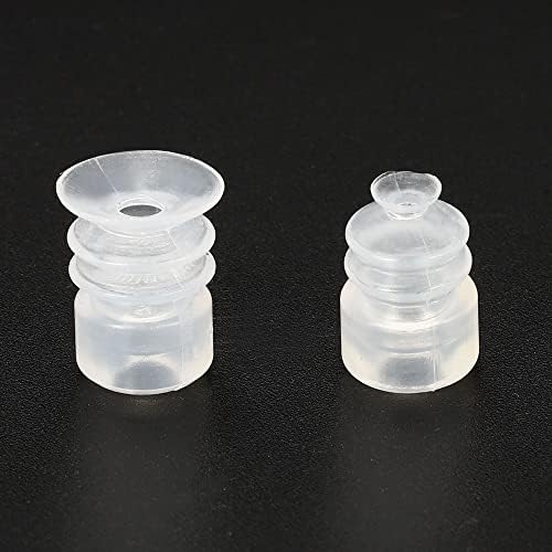 MECCANIXITY 4PCS 12 mm x 5 mm Bellows usisna čaša i 4pcs 5 mm x 5 mm čisto bijela mekana silikonska vodootporna usisavačka šalica