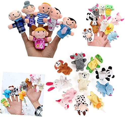 Toyvian 16pcs Set novorođenih igračaka Punjene životinje za bebe punjene životinje Jeffy Plush Dolls Reps Toys Lutke punila ručna lutkaška