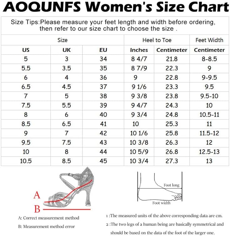 Aoqunfs Women & Girls Ballroom Latin Salsa plesne cipele vježbajte plesne cipele s niskom potpetom petom, x302