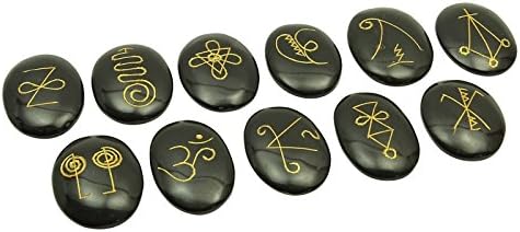 Uskladiti Obsidian ovalni oblik Set od 11 komada Karuna reiki ljekovito kristalni simboli duhovni dar