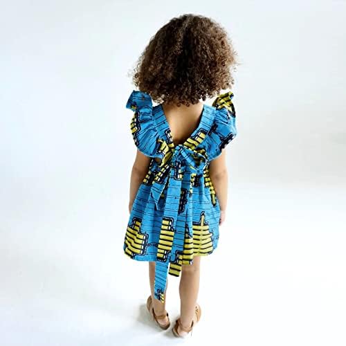 Džeper haljina Dječje djevojke 1-6y princeza bez leđa mališana afričke haljine lete haljina rukava za mlade traper haljina