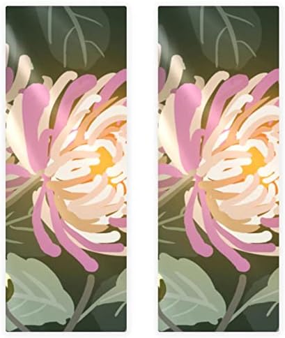 Guerotkr 2 PCS, ručnik za joga, ručnici za teretanu, ručnici za znoj za teretanu, ručnike za vježbanje, uzorak cvjetnog leptira Chrysantemum
