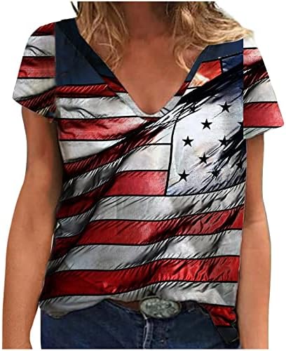 Ženske patriotske košulje Dan neovisnosti Dan tiskane haljine ležerne majice kratkih rukava majice majice bluze tunike