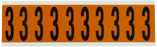 6570-3, vanjski brojevi i slova, visina 2 1/4 inča širine 7/8 inča, crna na narančastoj, natpis 3
