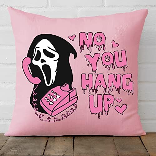 Prelivanje ne visete ružičasti duh zastrašujuće lica za bacanje jastuka jastuka, horor Halloween Valentinovo Dar Pokloni ukras za kauč