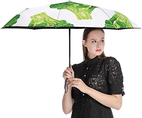 Zeleni svježi brokoli 3 nabora Putni kišobran anti-uv kišobrani otporni vjetrovi Modni automatski otvoreni kišobran