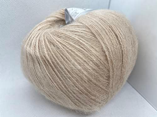 Bež jednobojna angora pređa-fina akrilna pređa od mješavine vune angora - 3,53 oz 601 dvorište