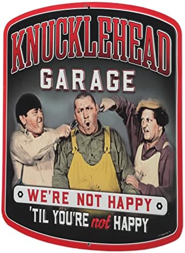 Otvorene ceste marke Tri Stooges Knucklehead garaža utisnuta metalni znak - Vintage Three Stooges znak za garažu ili špilju Man