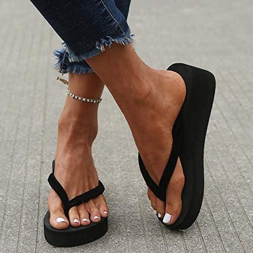 IQKA ženske platforme klinovi sandale Bohemijski flip jatovi ljetni casual papučići nožnih nožnih prstiju Otvoreni nožni prst udobni
