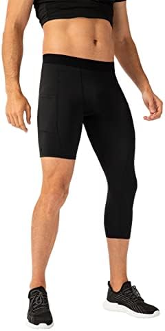 Muške kompresijske hlače za muške kompresije jedna noga za kompresiju nogu za košarku Capri 3/4 Atletske gamaše Cool Suhi Baselayer
