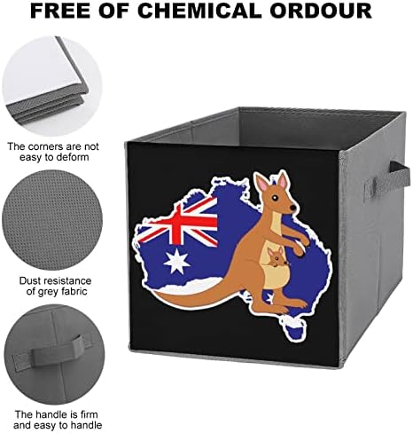 Australijski kenguru koji se može srušiti kockice za odlaganje tkanina Organizator sklopivi kutija s ručkama