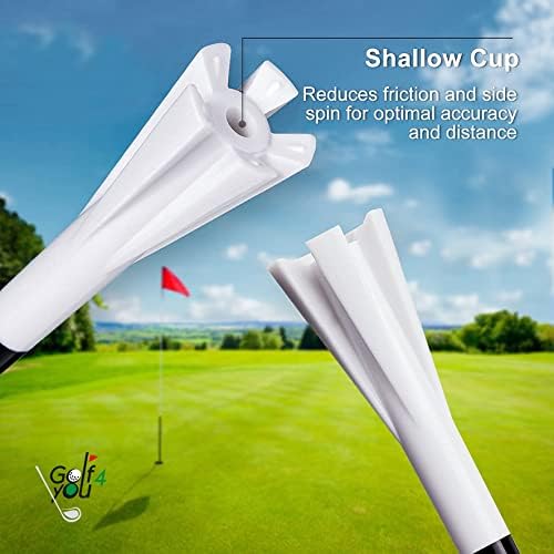 5-zupčasti Golf Tee-serija od 3 1/4 i 1 1/2 niskotlačni Golf Tee-ovi u rasponu od 50 paketa / smanjuju trenje i bočnu rotaciju, dodaju