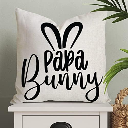 Papa uskrsna bacanja jastuka za jastuk akvarelni zečji jastuk jastuk proljetna sezona cvjetovi jastuk poklopac kvadratni dekortska