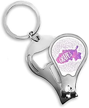 Grožđe voćna pulpa Purple Art Deco Fashion FingerNail Clipper Cutter Otvarač ključeva Ključni lanac Scissor