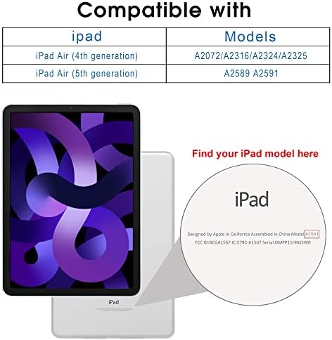 Arae za iPad Air 4 Generation 10.9 CASE /iPad Air 5 Generation 10.9 CASE +postolje za prijenosno računalo za stol, podesivi držač aluminijskog
