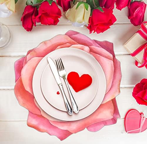 Jednokratna ruža u obliku cvijeta papira prostirke 50 pakiranja ružičasta cvjetna punjačka prostirka za Valentinovo majčino dan proljeće