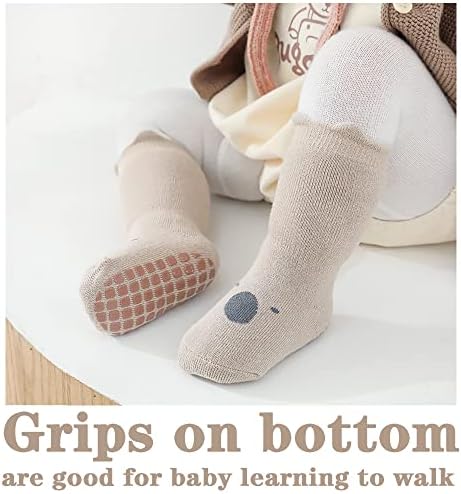 Mini Angel Baby bez klizanja čarapa Toddler Termičke čarape Tople debele čarape protiv skidanja čarapa za posade Dječaci 5/6 Pack