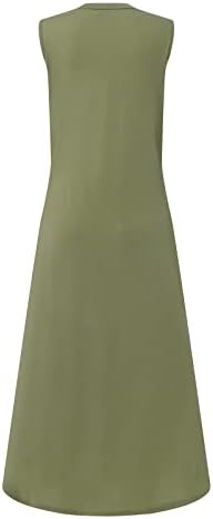 FRAGARN Duge sundere za žene, ženski V-izrez na rukavu Tank Pozicioniranje solidne boje u stilu plaže džepna haljina